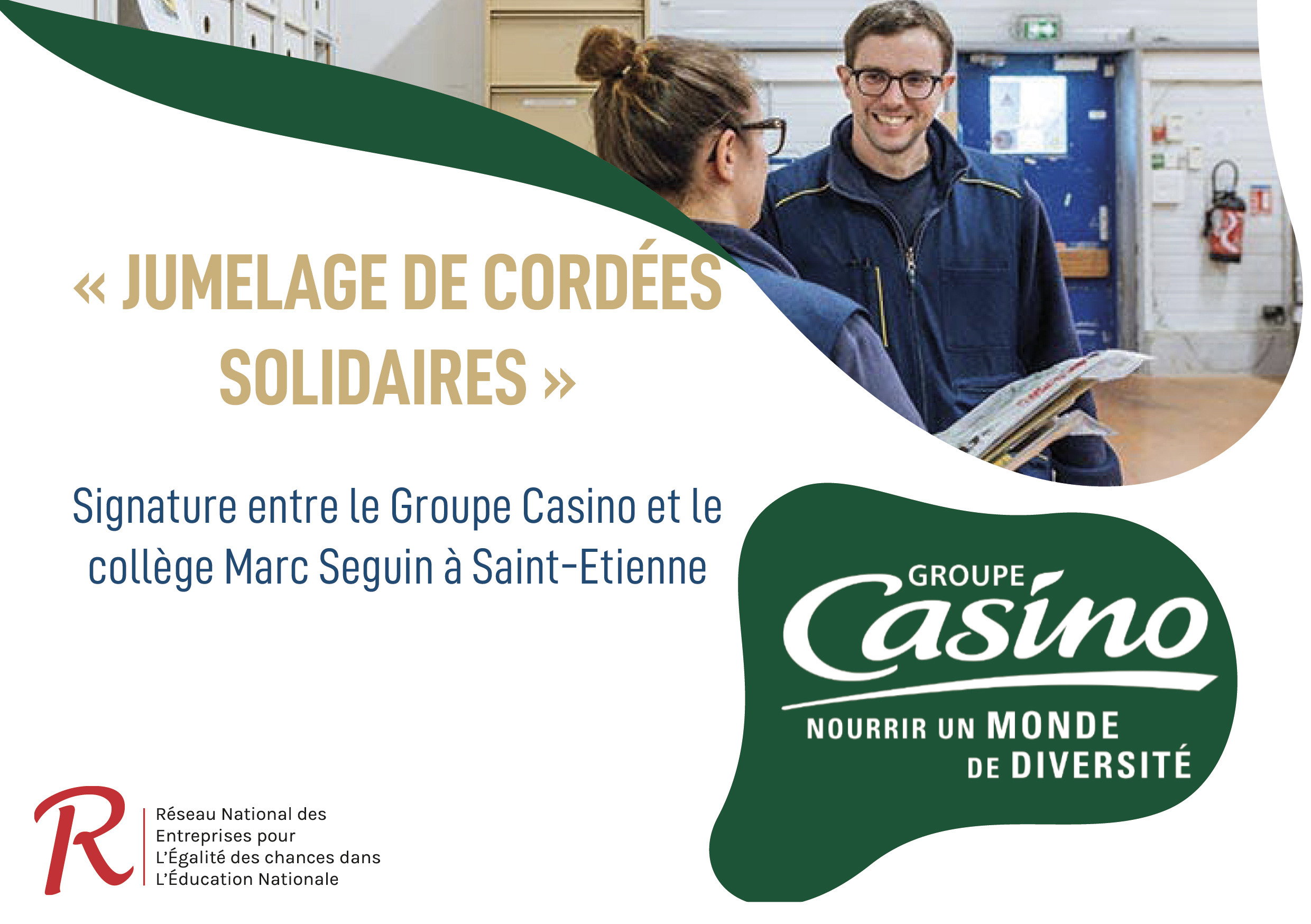 Signature d’un nouveau « Jumelage de cordées solidaires » entre le Groupe Casino et le collège Marc Seguin à Saint-Etienne